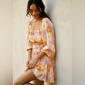 L space small multi color cover up dress